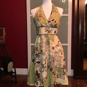 Halter earth toned floral dress